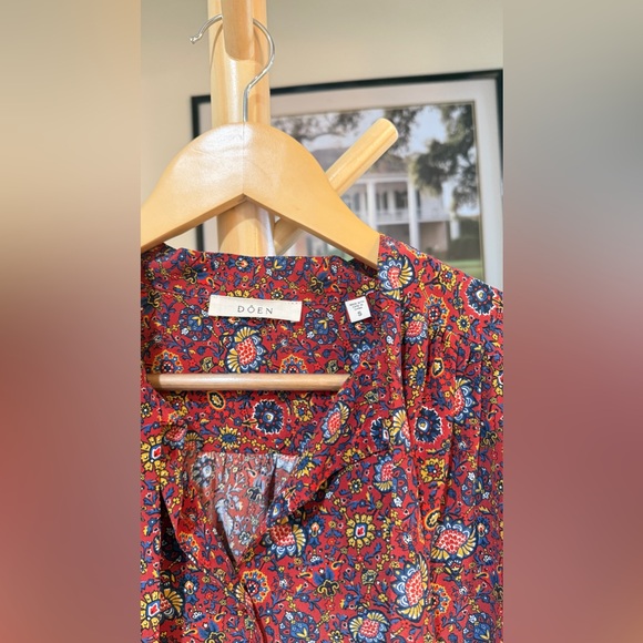 DÔEN JOSSELINE TOP IN ROUGE RIVIERA MEDALLION, brand new, never worn, No flaws. - Picture 12 of 15